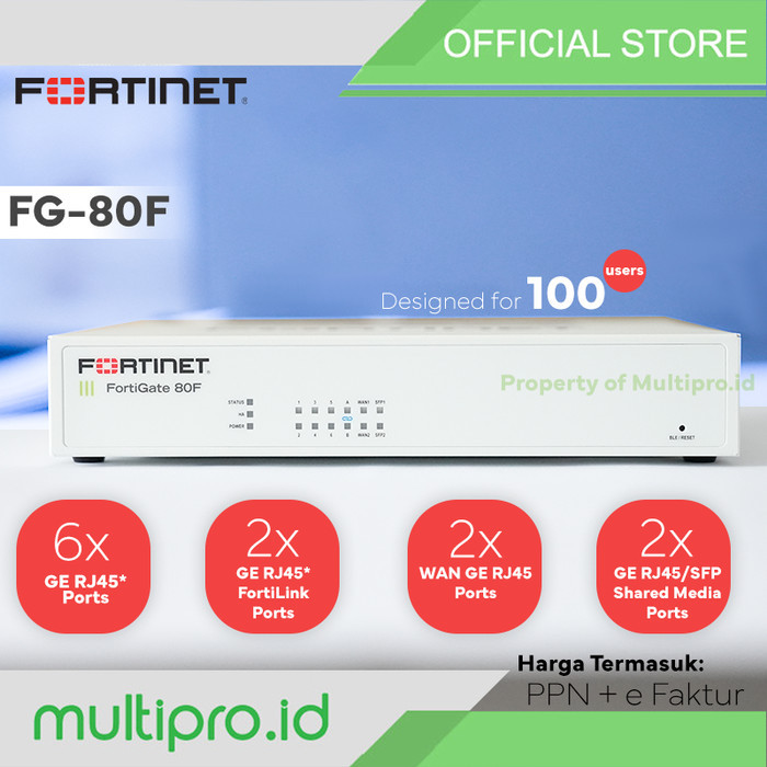 Fortinet Fortigate FG-80F (UTM Bundle License 24x7 and NBD-RMA)