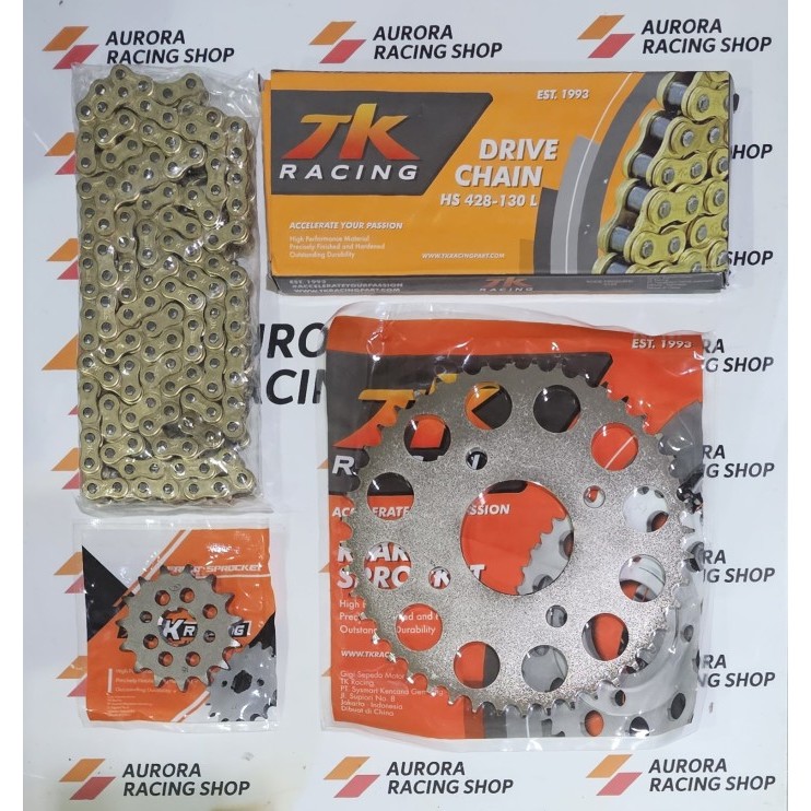 Gear Set Tk 428 Honda Supra Gtr 150 & Rantai Tk 428 Hs Gold