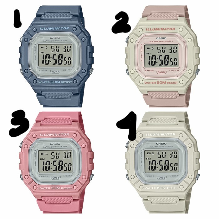 Jam Tangan Casio Wanita W-218Hc New W218Hc Casio W218 Grosir