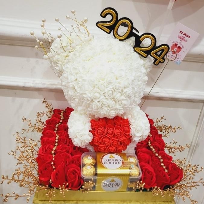 

Sale! Kado Hadiah Valentine ulang tahun Box Buket Bunga Boneka Coklat SJ Store