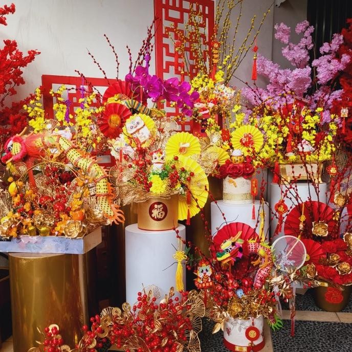 

Sale! Bunga Dekorasi Imlek Kering Pussi Willow Pot Pajang Meja SJ Store 002