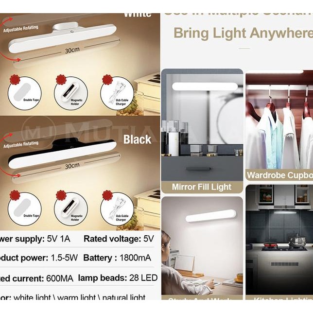 Lampu Led Meja Belajar Tempel Dinding Tembo Vdr