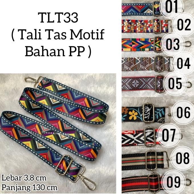 

TLT33 TALI TAS / STRAP MOTIF BAHAN PP UJUNG PENGAIT L LEBAR 3.8CM SIAP KIRIM