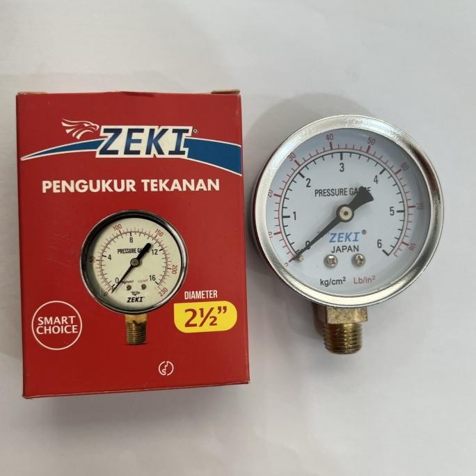 

ZEKI PRESSURE GAUGE / ALAT UKUR TEKANAN 6KG/CM2 / 6BAR SIAP KIRIM