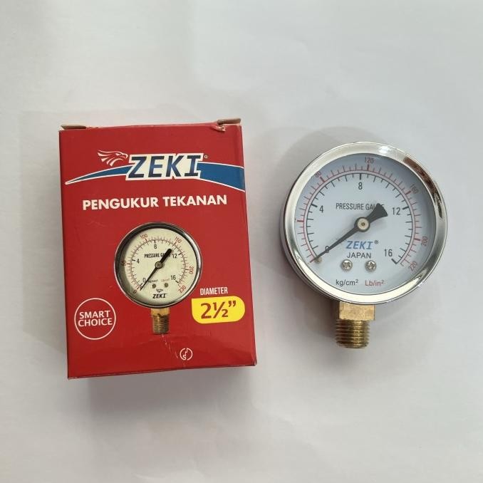 

ZEKI PRESSURE GAUGE / ALAT UKUR TEKANAN 16KG/CM2 / 16BAR SIAP KIRIM