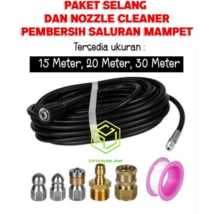 

JETTER NOZZLE WITH HOSE/ NOZZLE PEMBERSIH PIPA/PRESSURE WASHER DRAIN HOSE SEWER SIAP KIRIM