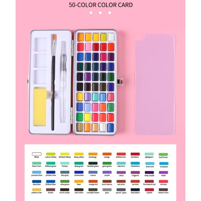 

Giorgine New Glitter Metallic Watercolor Paint Set 50 72 90 100 warna