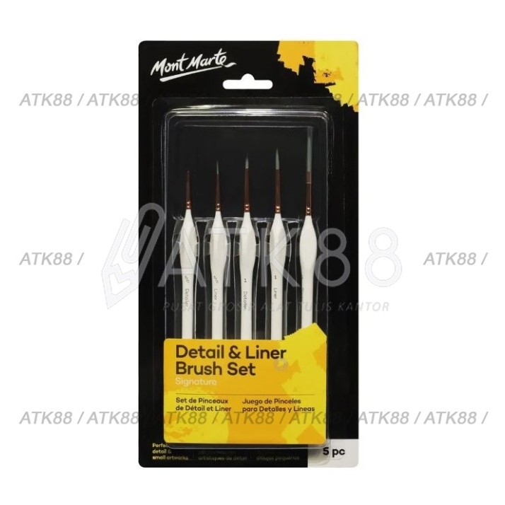 

Kuas Set Detail & Liner Brush Set Signature 5pc Mont Marte #BMHS0034