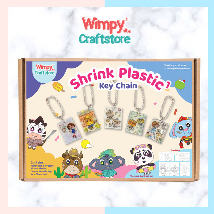 

Wimpy IP Shrink Plastic Key Chain DIY KIT Colouring Art Set