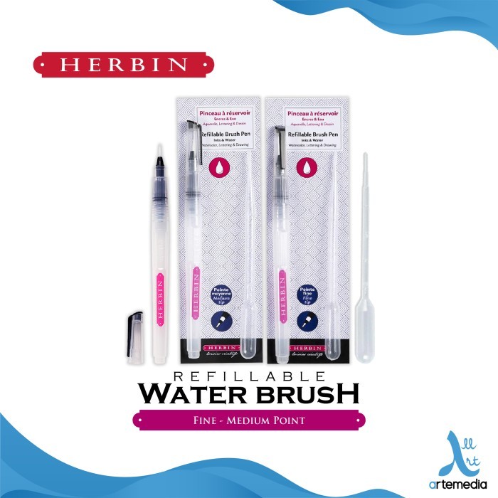 

Herbin Refillable Water Brush Pen Watercolor Botol Kosong Kuas