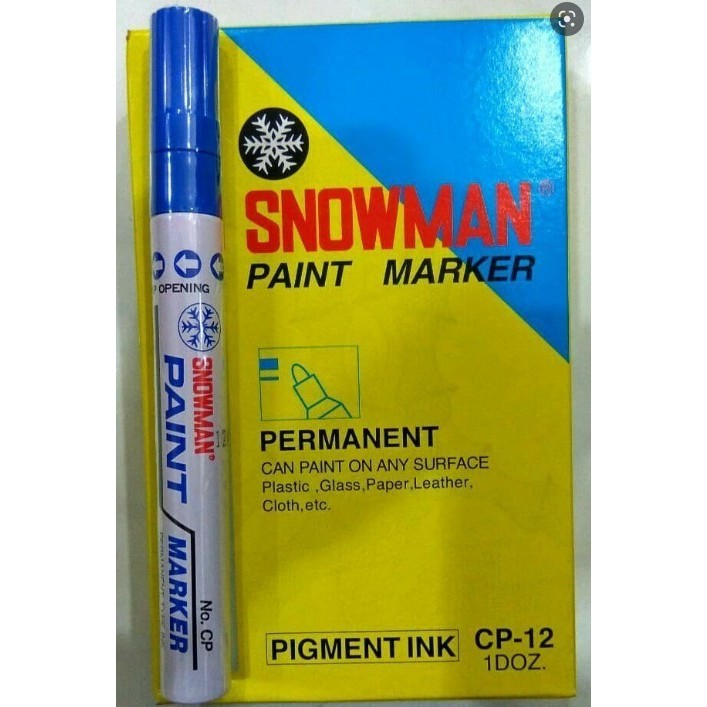 

TERBARU! Spidol Putih Permanent isi 12 pcs (Paint Marker Snowman)