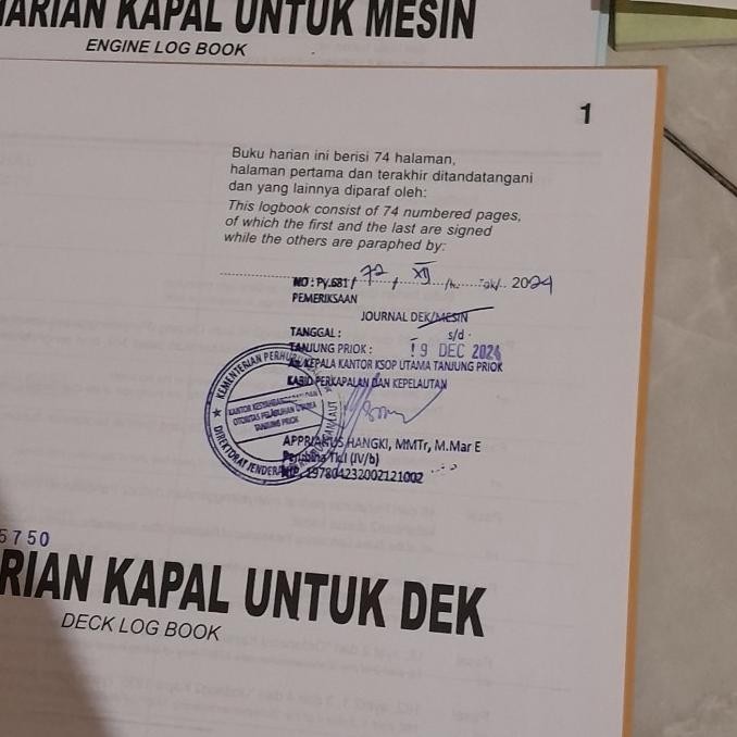 

Buku Jurnal Dek Dan Mesin 1Set