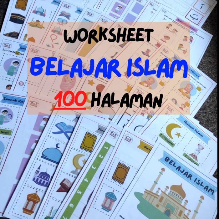 100 HAL Worksheet Anak ISLAMI BELAJAR AGAMA ISLAM MUSLIM Buku TK PAUD SPECIAL Kode 86