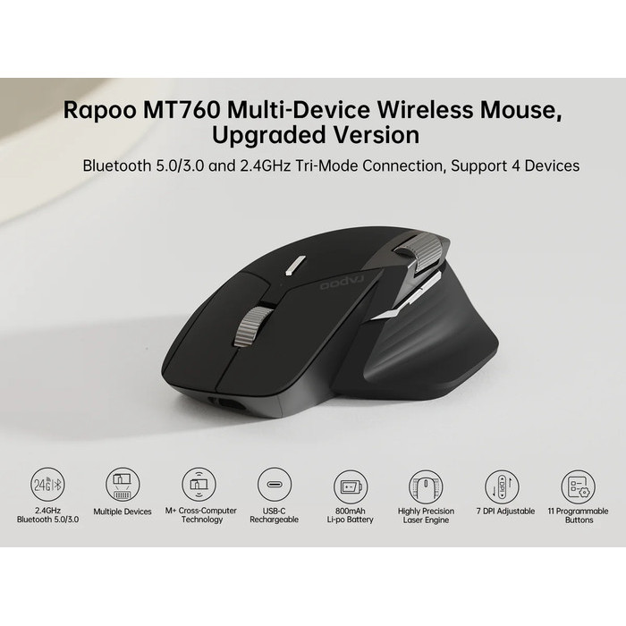 Rapoo MT750S Bluetooth Wireless Mouse Multi Device Logitech MX Killer