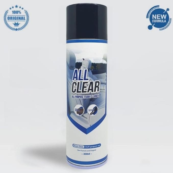 Ready All Clear Foam Cleaner Busa Pembersih Serbaguna Bonus Kain Microfiber