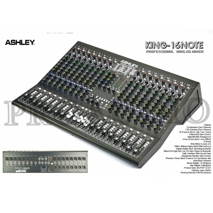 Mixer Audio Ashley 16 Channel King16 Note / King 16 Note Original