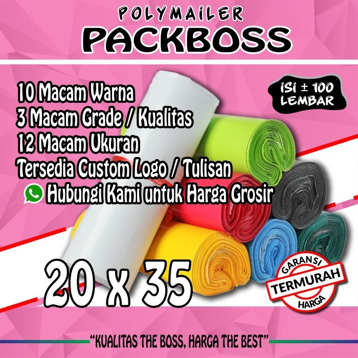 

Sale Polymailer Packboss 20X35 Isi 100 *Kualitas Tebal,Harga Pabrik Termu