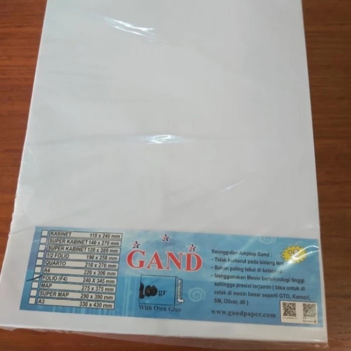 Sale Amplop Putih F4 Folio Seal/Lem 100Gram ( Pak 100 Lembar)