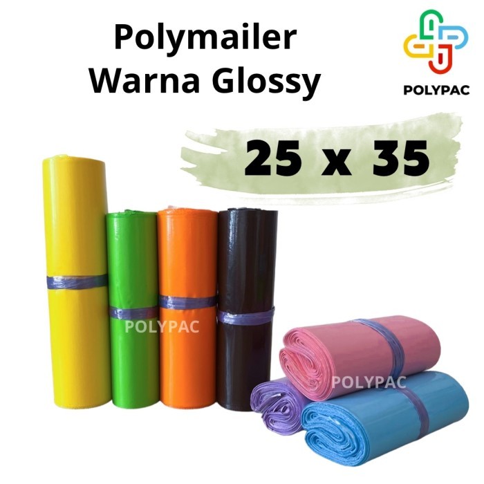 

Sale Polymailer Warna Glossy 25X35 Isi 100 Pcs - Plastik Polymailer Lem