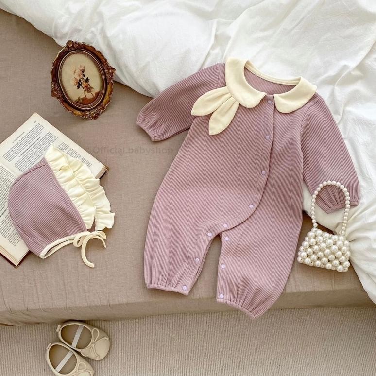 WET (free topi) 0-18bln JUMPER RUFFLE BASIC BAYI | JUMPSUIT ROMPER BAJU PAKAIAN ANAK