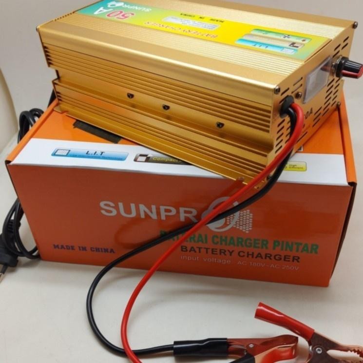 Cod Charger Aki Mobil Sunpro 50 Amper Ma-1250B / Casan Aki 50A Sunpro / Baterai Charger Pintar Sunpr