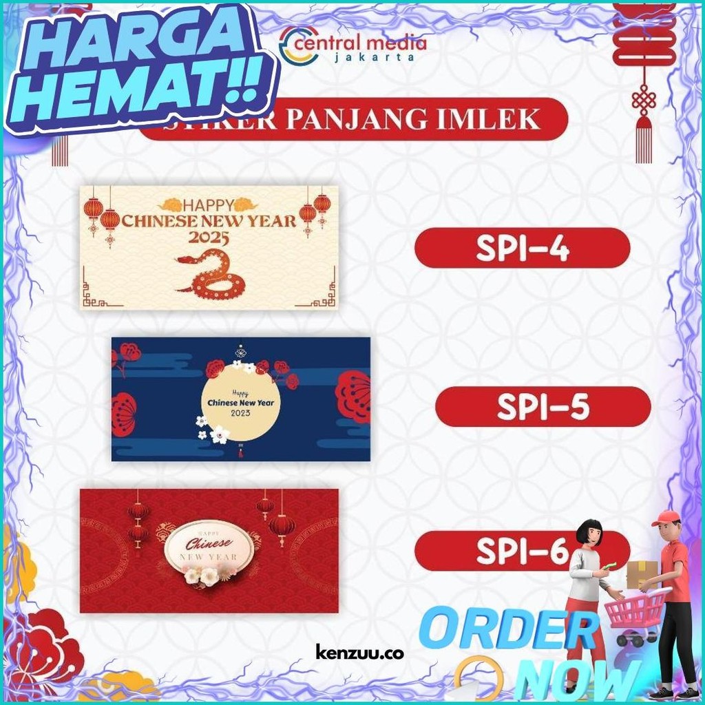 

Sticker Hampers Imlek Persegi Panjang Isi 15 Stiker Label Toples Kue Chinese New Year Cny Cod