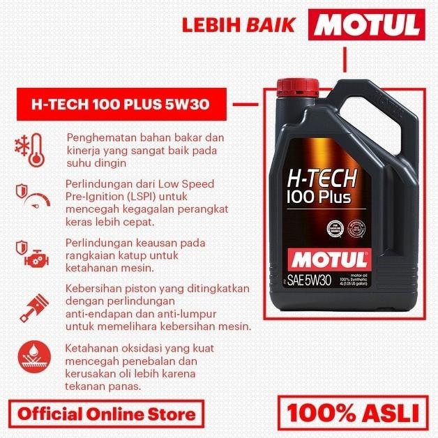 Oli Motul H-Tech 100 Plus SAE 5w30 (4L) galon - Original