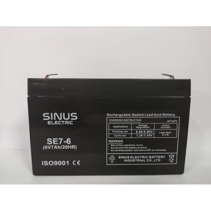 Aki Mainan Motor Anak 6V 7Ah Aki Mobil Mainan Anak Vrla Sinus Ms7-6