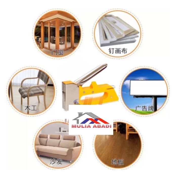 Maxsupe Staples Tembak Staples Gun Cekrekan Gun Tacker Staples Gun Serbaguna