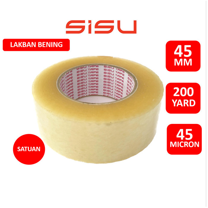 

Lakban Opp Tape / Lakban Bening Sisu Tape 45Mm 200 Yard 2 Inch Tebal