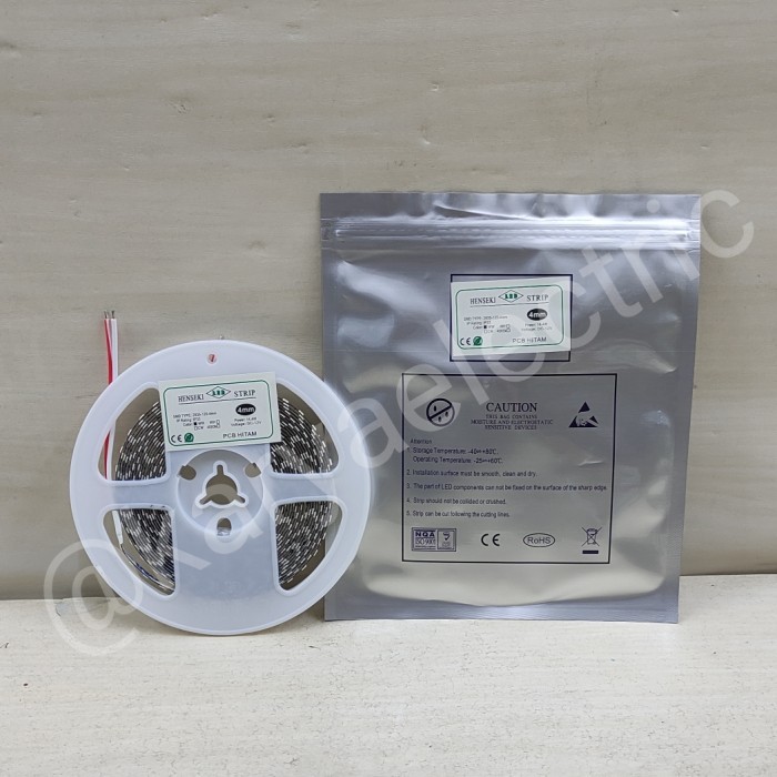 Murah LAMPU LED STRIP SLIM TIPIS 4MM PCB HITAM HENSEKI 2835 12V 120LED Non COD