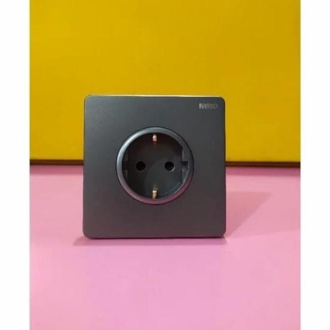 READY STOCK STOPKONTAK NERO CASA X2 GREY. STOPKONTAK NERO CASA GREY