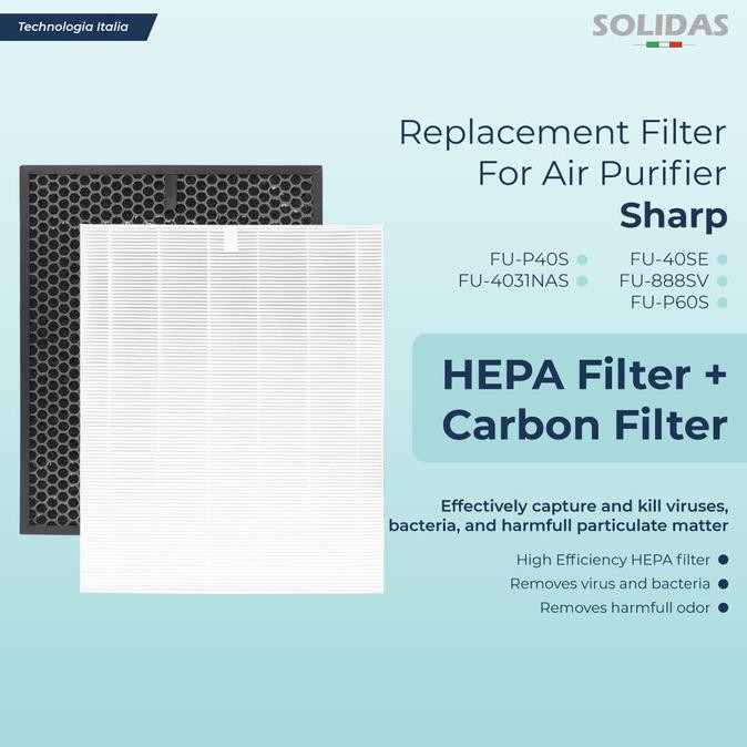 Replacement Filter Air Purifier For Sharp FU-40SE (FZ-40SEF) / HEPA+Carbon