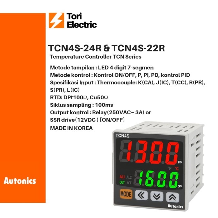 Terlaris Autonics Temperature Controller Tcn4S-24R & Tcn4S-22R 100% Ori