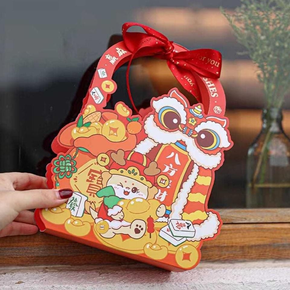 

BR - [5pcs] Kotak Imlek Gift Box Sincia Hampers Chinese New Year Motif Naga 3D TERLARIS