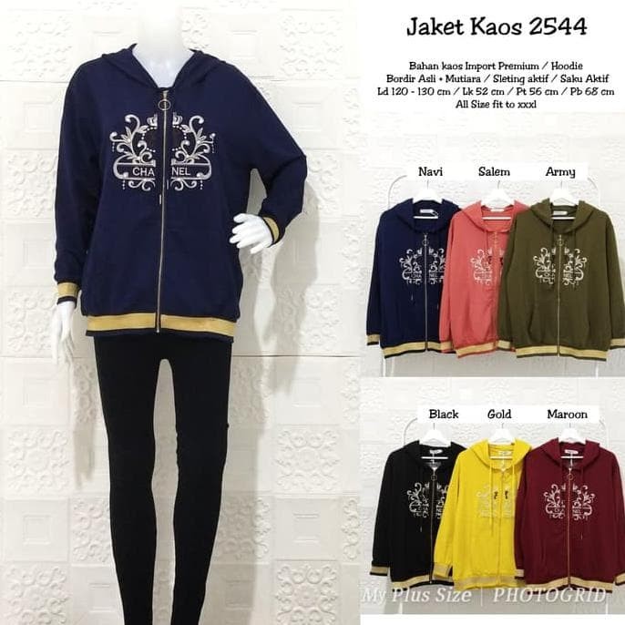 Murah Jaket Kaos Import Jumbo Wanita - Hitam Tokoario Non COD