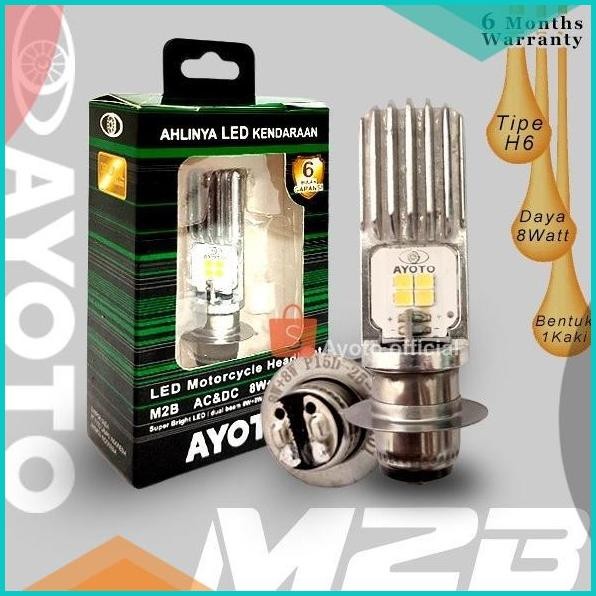 LAMPU LED Depan Motor AYOTO M2B PRO H6 AC DC Motor Matic Bebek Satria