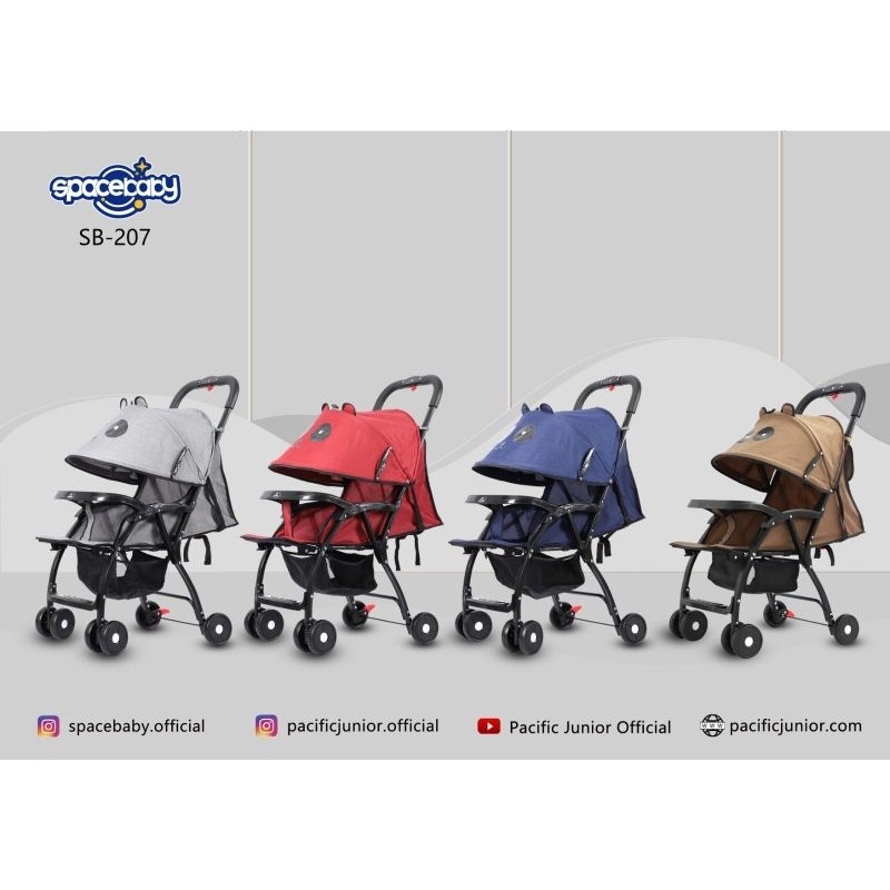 Murah Stroller Bayi Spacebaby Sb-207 Stroller Bayi Lipat Traveling Dorongan Bayi Baby Stroller