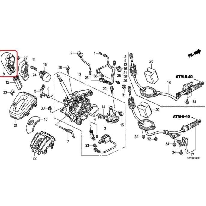 Knob Persneling KULIT CRV Gen3 2007-2009 Original