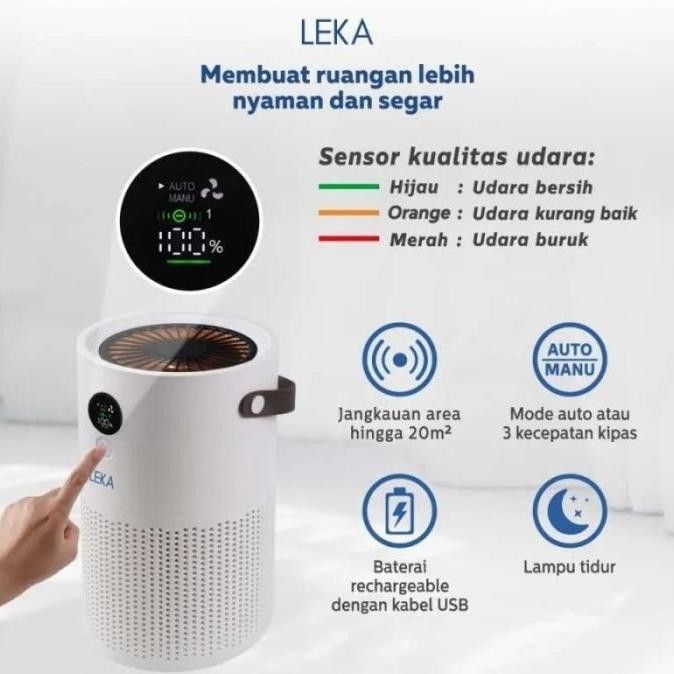 Air Purifier LEKA AP7809 Portable (Rechargeable) HEPA13 Filter Anion