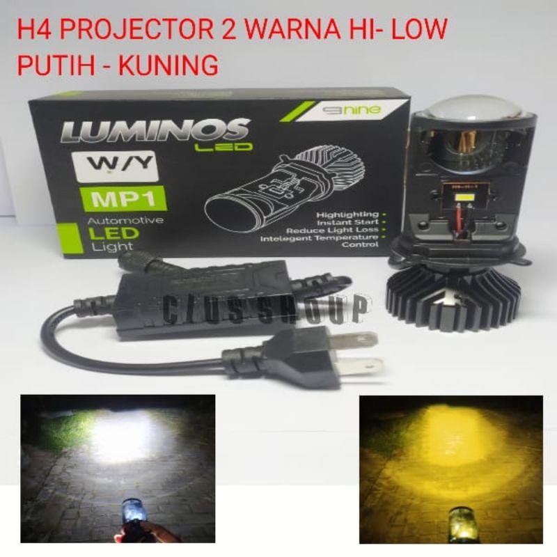 Satu Buah Luminos Led H4 Mini Projector Hi Low Mp1 Super Terang Untuk Lampu Motor Dan Mobil Avanza X