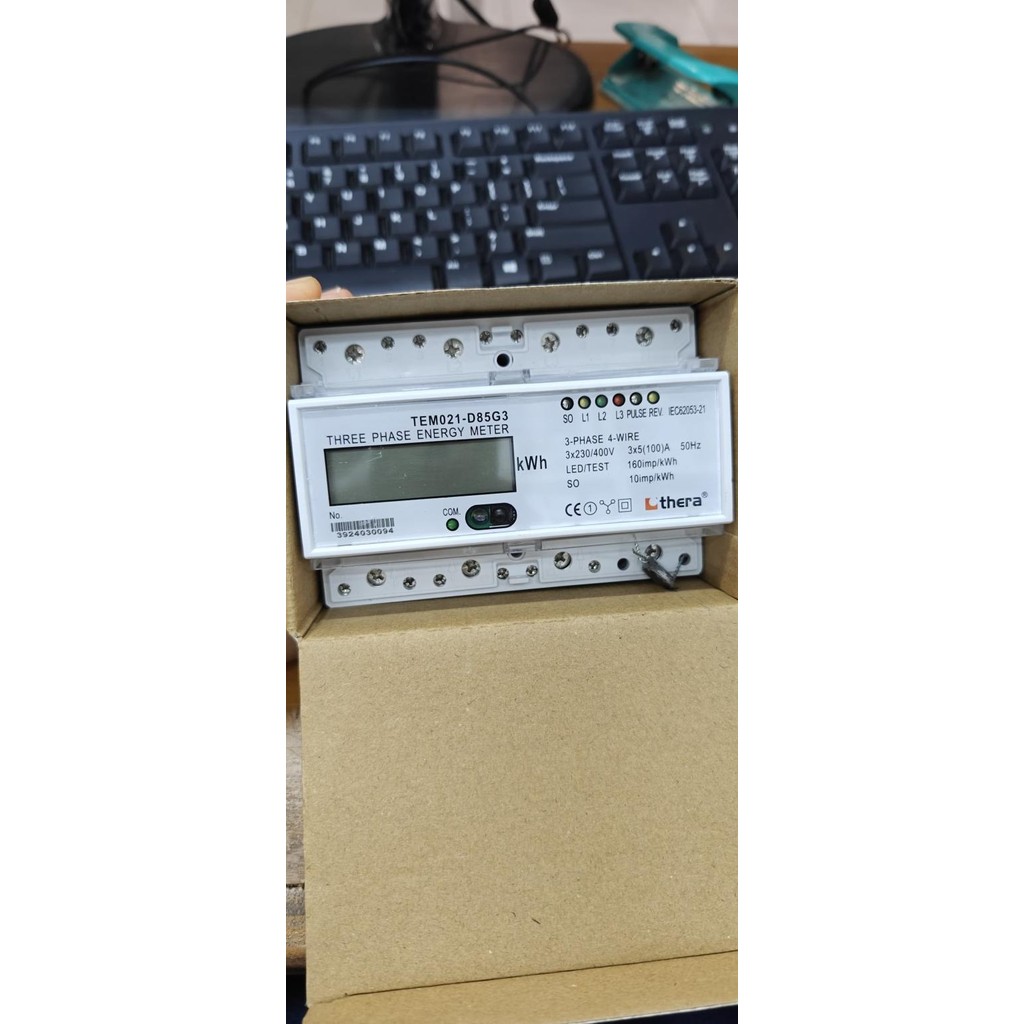 Kwh Meter Thera Tem021-D85G3 Temo21-D85G3 3Phase Single Tariff Digital Direct Connection 5(100)Amper