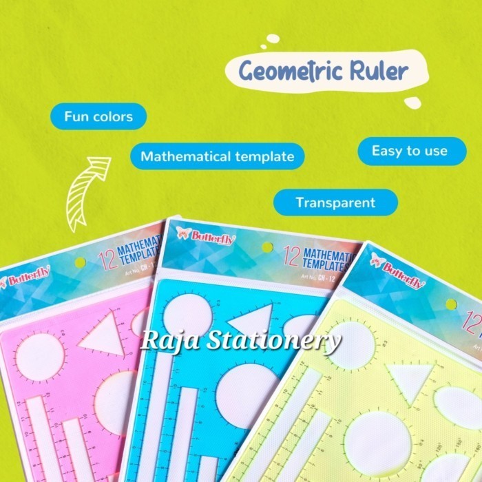 

Butterfly Ruler Circle Round Mathematical Templates / Penggaris Cetakan Matematika Bulat Lingkaran