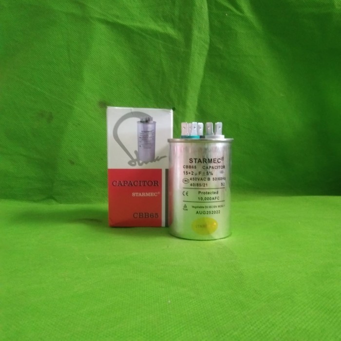 CAPASITOR DAUBEL AC 15+2UF PANASONIK SHARP DAIKIN SAMSUNG HEMAT