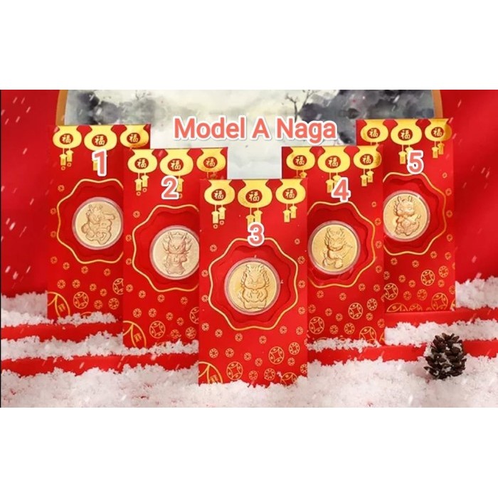 

Imlek Angpao Imlek Angpau Koin Emas Naga Dragon Gold Coin Tahun 2024 Premium - Model A Naga Model Koin 2 !NEW