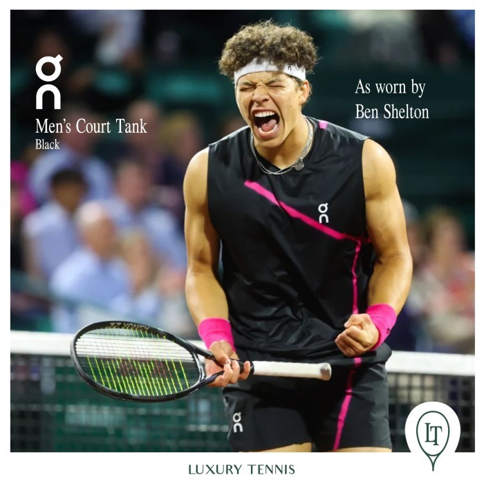 Murah (Luxury Tennis) OnMen Court Tank Black 100% Authentic Brand New Tennis Sportswear Non COD