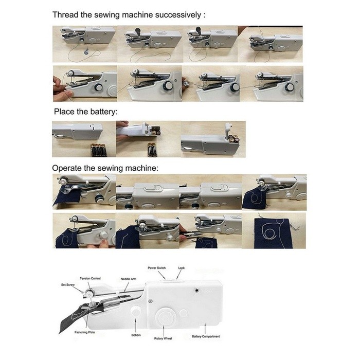 Mesin Jahit Mini Awet Staples Modern Terbaru Tangan Praktis F4Q3 Terlaris Cod Elektrik Lubang Karung