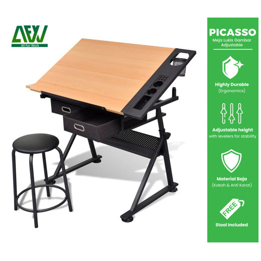 

PROMO! Meja Lukis Meja Gambar Adjustable PICASSO AFW