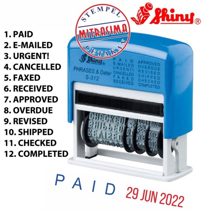 

Stempel Tanggal & aneka shiny S-312 Phrases & Dater