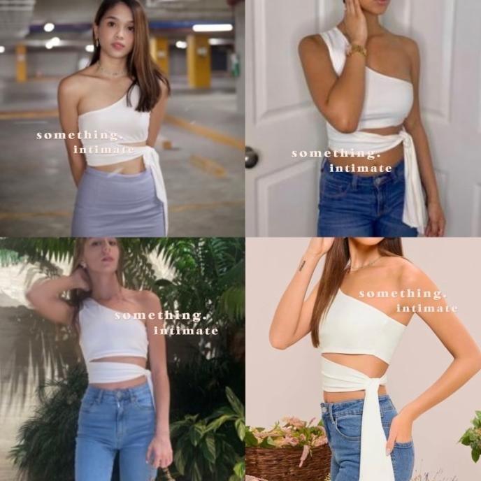 URBAN OUTFITTERS EMILY One Shoulder Tank Crop Top Sabrina Bali Croptop LAJ